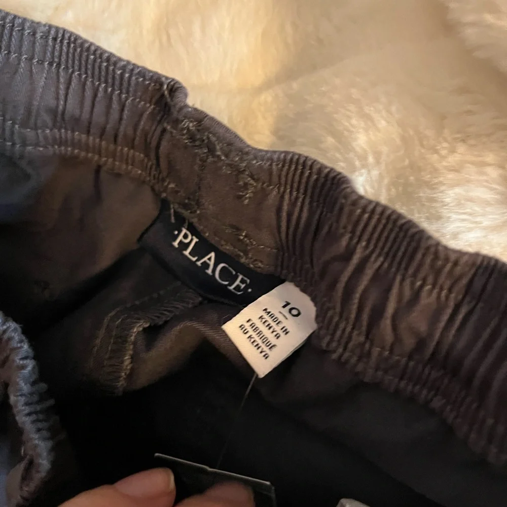 NWT The Childrens Place Tempest Grey Boys Unisex 10 School Cargo Utility Joggers